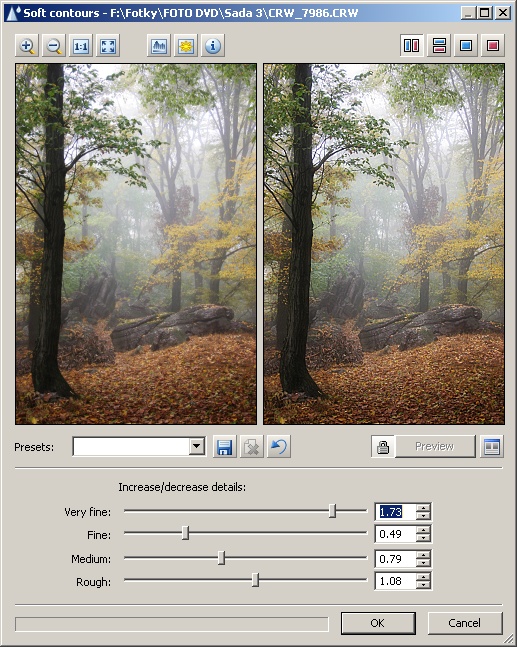 Soft contours effect
