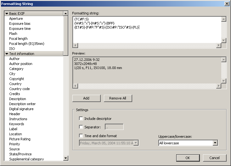 Metadata tags